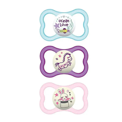 Mam - 3Pk Girl Air Night & Day Pacifiers, 16M+ Image 1