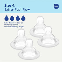 MAM 4Pk Baby Bottle Nipples Extra Fast Flow Size 4, 6M Image 2