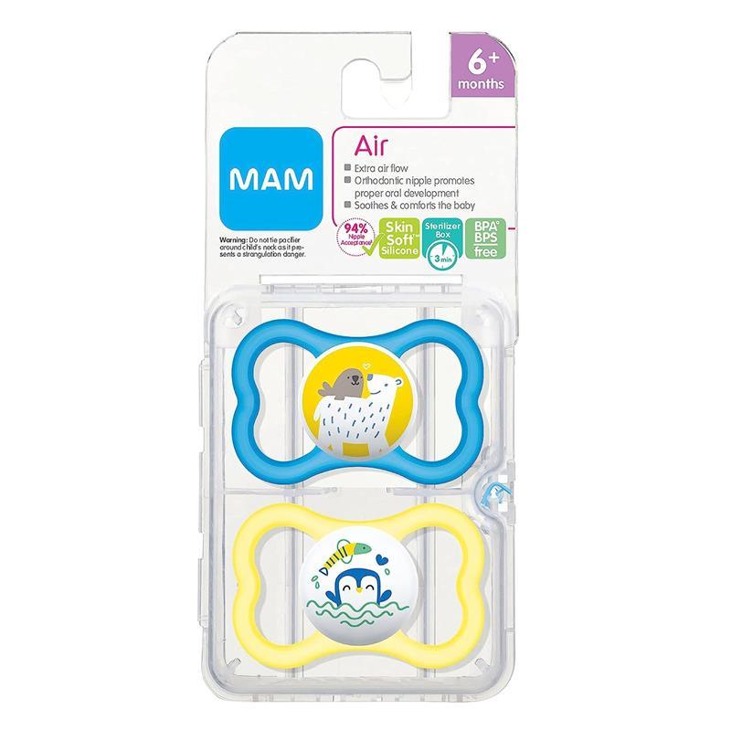 MAM Air Orthodontic Pacifier, Boy, 6+ Months, 2-Count Image 2