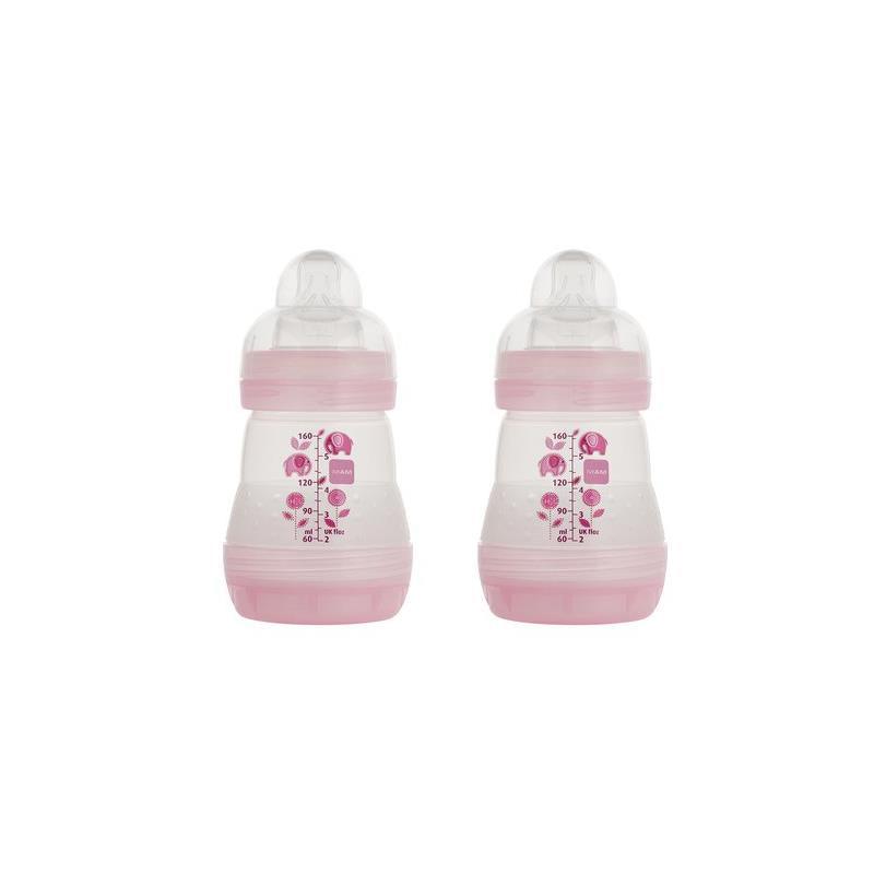 Mam - 2Pk Anti Colic Bottles 5Oz Assorted Pink/Blue/White Image 3