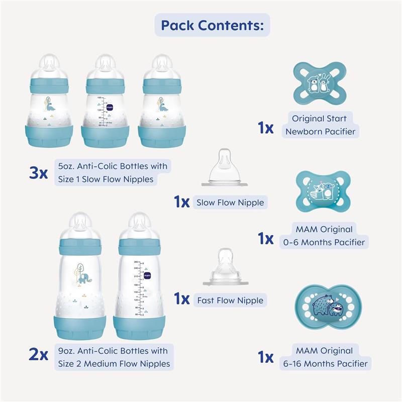 Mam - 10Pk Newborn Essentials Matte Feeding Set Boy, 0/3M Image 8