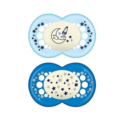 Mam Boys' Night Pacifiers, 6M+ Image 1
