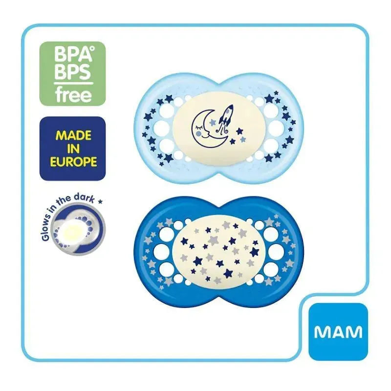 Mam Boys' Night Pacifiers, 6M+ Image 3
