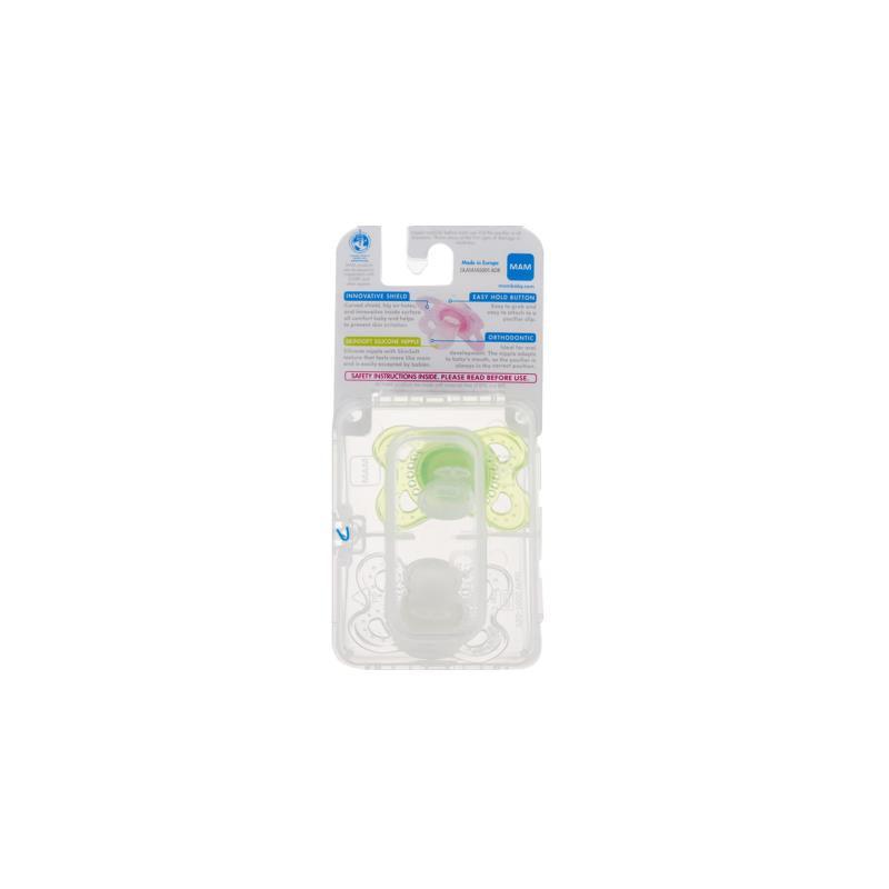 Mam Clear Orthodontic Silicone Pacifier 0-6M, Colors May Vary, 2-Pack Image 4