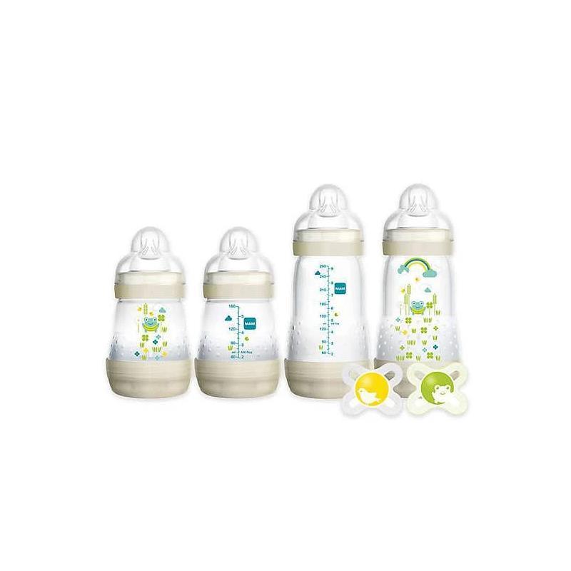 Mam Feed and Soothe Gift Set, 6-Piece Baby Bottle & Pacifier Set, Colors May Vary Image 2