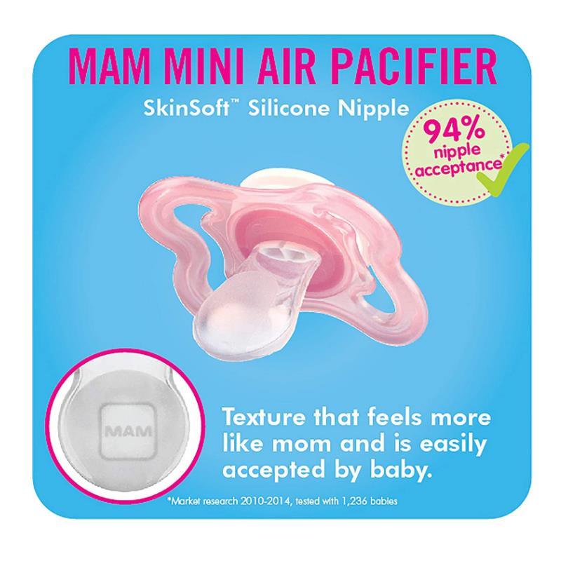 Mam Girls' Mini Air Pacifiers, 0-6M Image 4