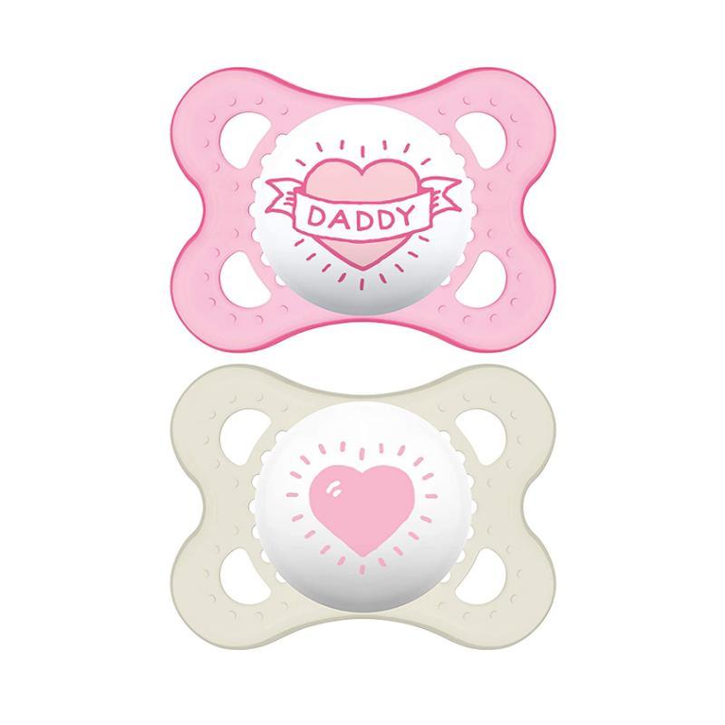 Mam Love & Affection Pacifier 2Ct - Daddy 0 - 6 M Girl Image 1