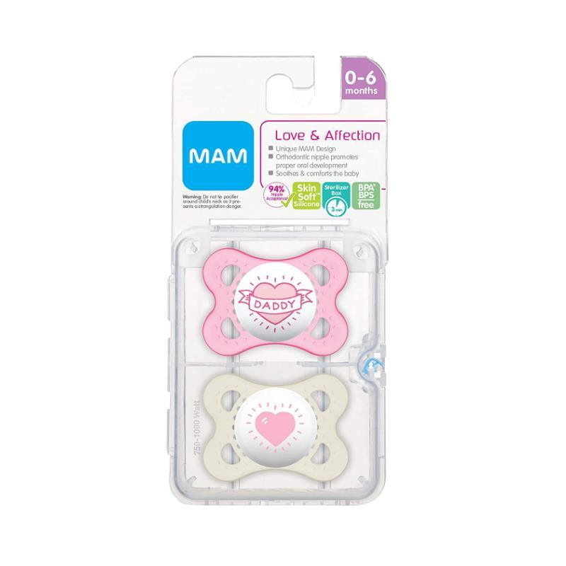 Mam Love & Affection Pacifier 2Ct - Daddy 0 - 6 M Girl Image 2