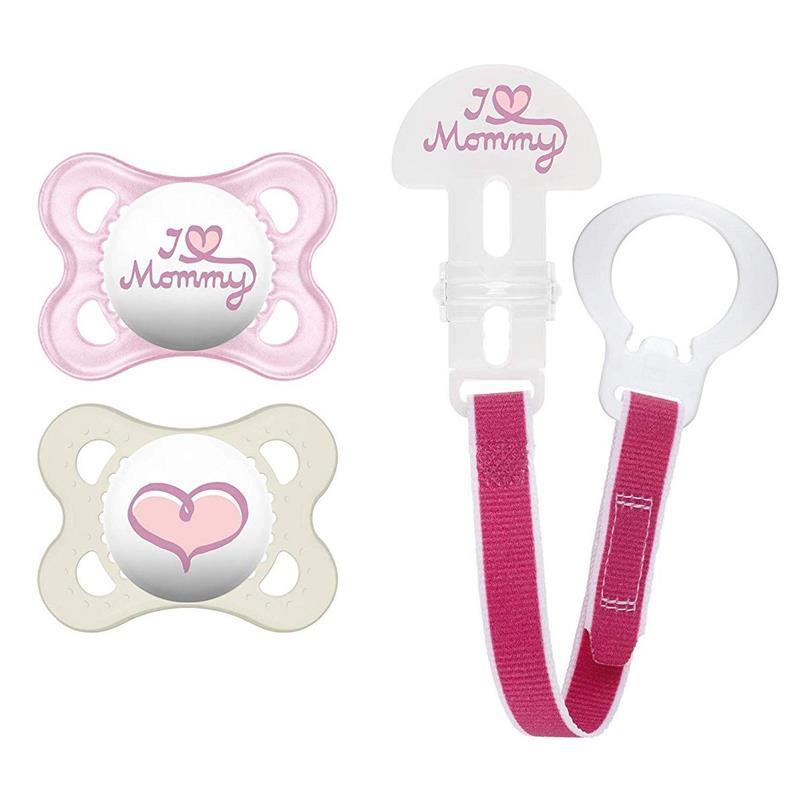 Mam - Love & Affection Pacifiers & 1 Clip Mommy - 0 - 6 M Girl Image 1