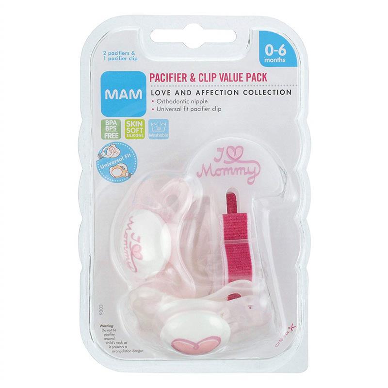 Mam - Love & Affection Pacifiers & 1 Clip Mommy - 0 - 6 M Girl Image 2