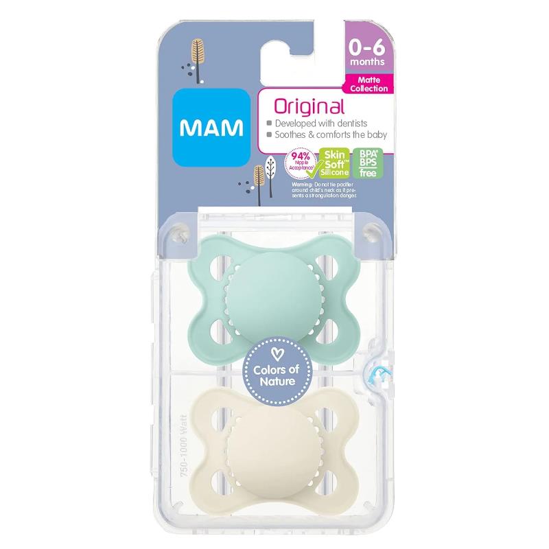 Mam - Matte Non-Deco Pacifier, 0/6M, Assorted Image 3