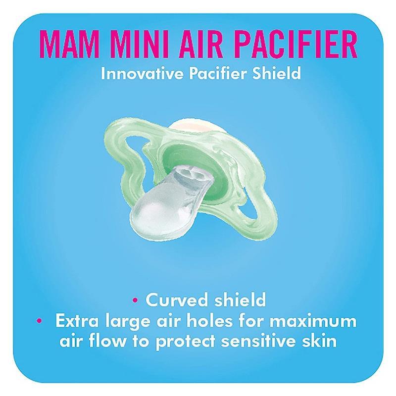 MAM Mini Air Mam Sensitive Skin Pacifier & Sterilizing Case,2pk Image 4