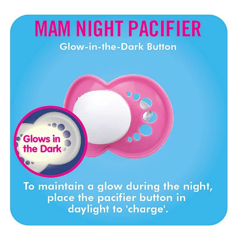 Mam Night 6+ M Pacifiers, Colors May Vary, 2-Pack Image 9