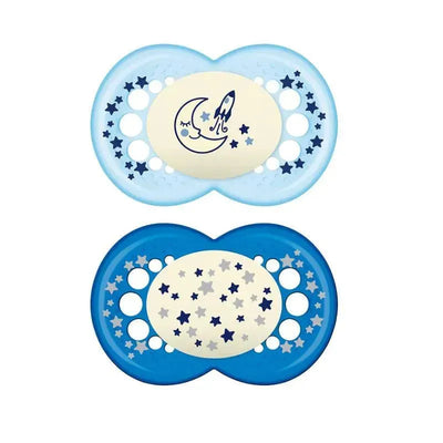 Mam Night 6+ M Pacifiers, Colors May Vary, 2-Pack Image 1