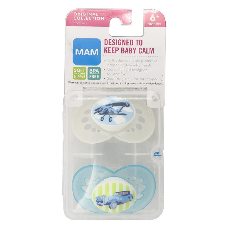 Mam Original 6+ M Pacifiers - Colors May Vary, 2-Pack Image 1