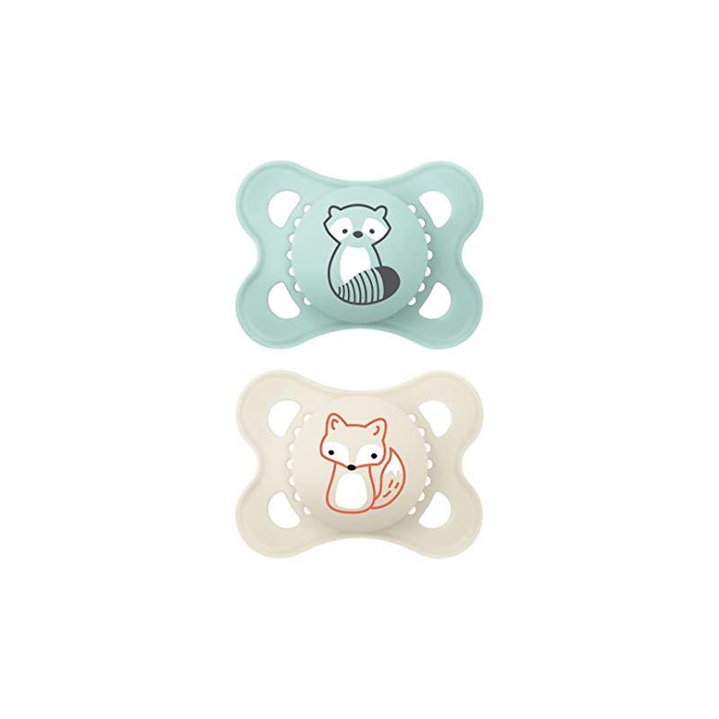 MaM Original Matte Baby Pacifier 2 PAck - Green and Beige 0-6 M Image 1