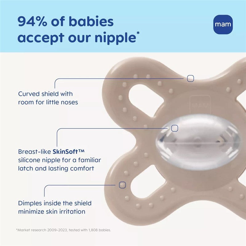 MAM Original Start Pacifier Matte Non-Deco Girl 2 Pack 0-3 Months Image 4