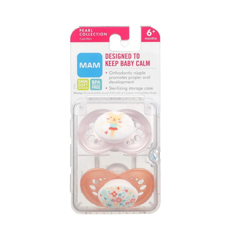 Mam - Pearl Collection Pacifier 2Ct 6+ M Girl Image 2