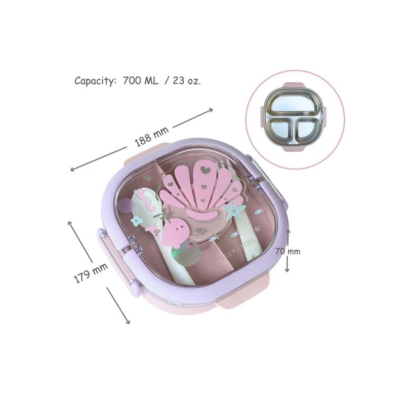 Marcus & Marcus - Stainless Steel Lunch Box (2 Tier), Pink Image 4