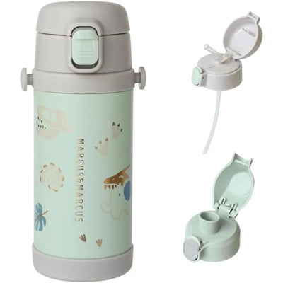 Marcus & Marcus - Straw & Spout Insulated Water Bottle, Olive Green Image 1