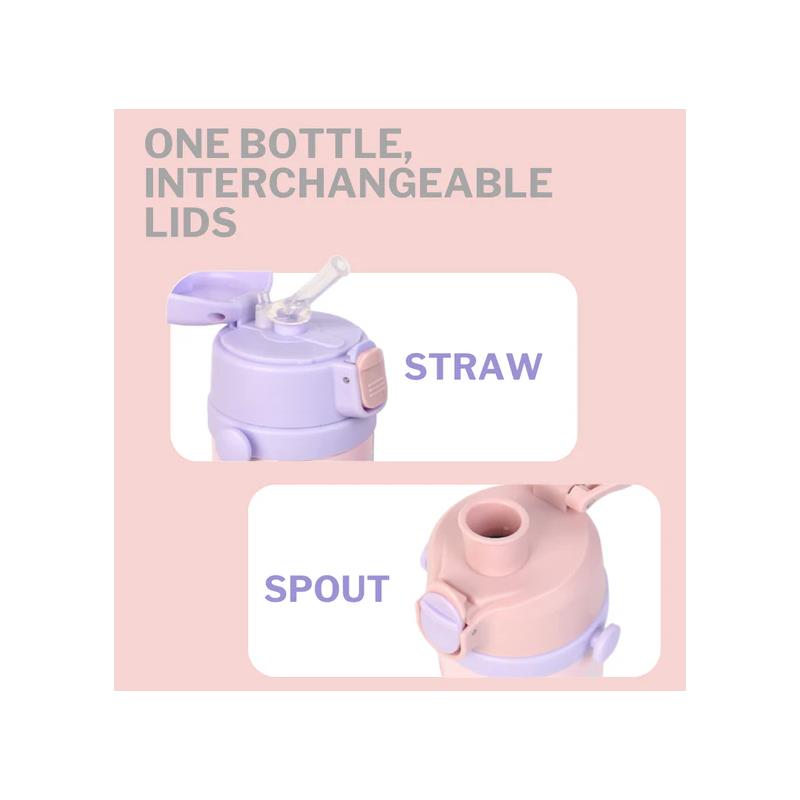 Marcus & Marcus - Straw & Spout Insulated Water Bottle, Pink Image 2