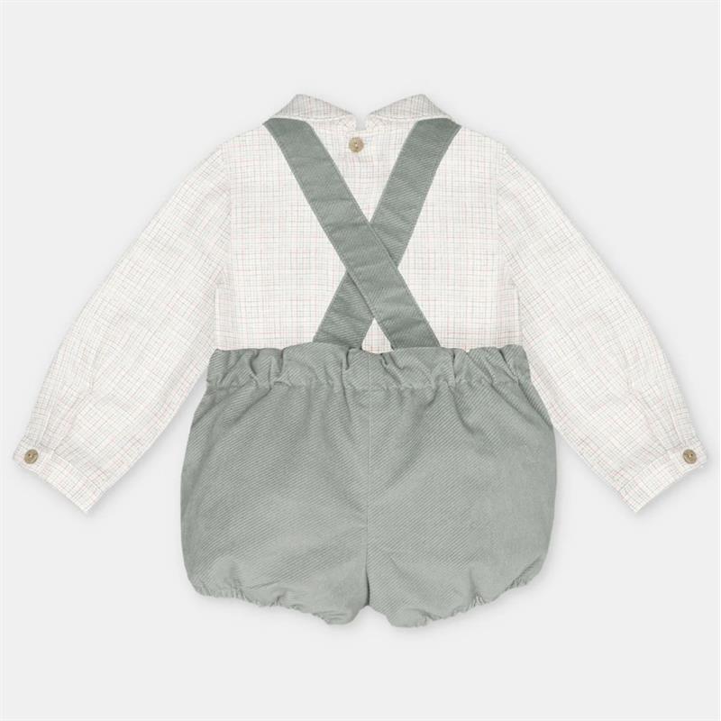 Martin Aranda 2Pk Set Shirt & Shorts With Straps In Woven Fabric, Pravia Green