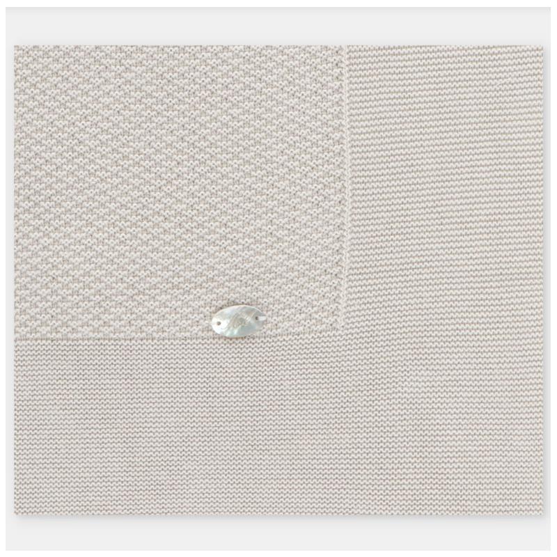 Martin Aranda Baby Blanket Knit Quebec One Size Beige Image 3