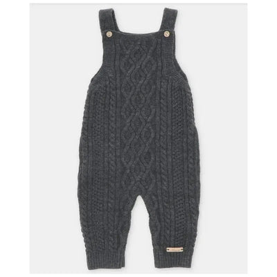 Martin Aranda - Baby Boy Separate Knit Short Overall Moutard, Light Grey Image 1