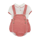 Martin Aranda - Baby Boy Set Shirt & Overall Woven Boy Marsala, White/Light Pink Image 1