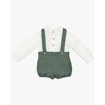 Martin Aranda - Baby Boy Set Shirt & Bloomer Firmamento, Green Image 1