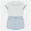Martin Aranda Baby Boy Set Shirt & Bloomer Victoria, Beige Mix Image 1
