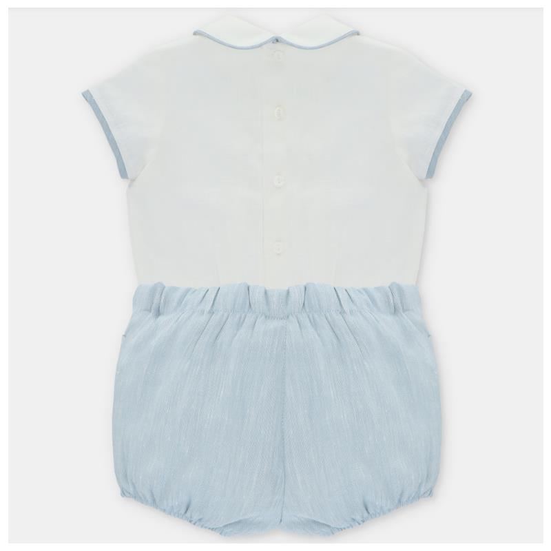 Martin Aranda Baby Boy Set Shirt & Bloomer Victoria, Beige Mix Image 2