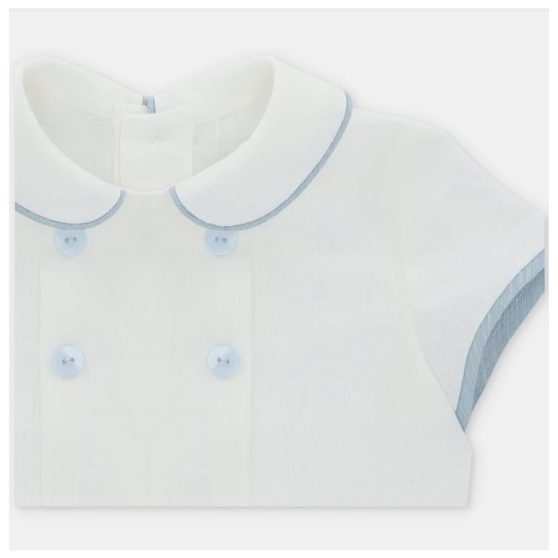 Martin Aranda Baby Boy Set Shirt & Bloomer Victoria, Beige Mix Image 3
