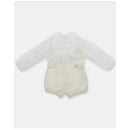 Martin Aranda - Baby Boy Set Shirt & Boys Shorts With Suspenders Tenerezza, Ivory Image 1