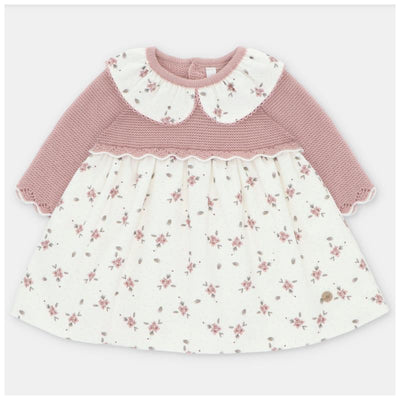 Martin Aranda - Baby Girl Draylon Knit/Woven Mix Dress Cardiff Dusty Rose Image 1