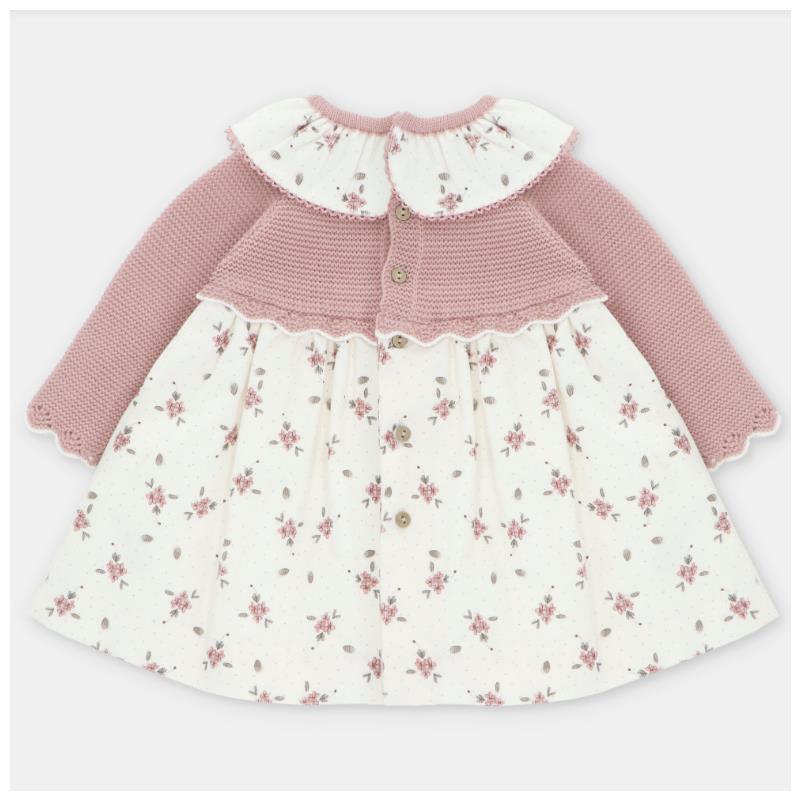 Martin Aranda - Baby Girl Draylon Knit/Woven Mix Dress Cardiff Dusty Rose Image 2