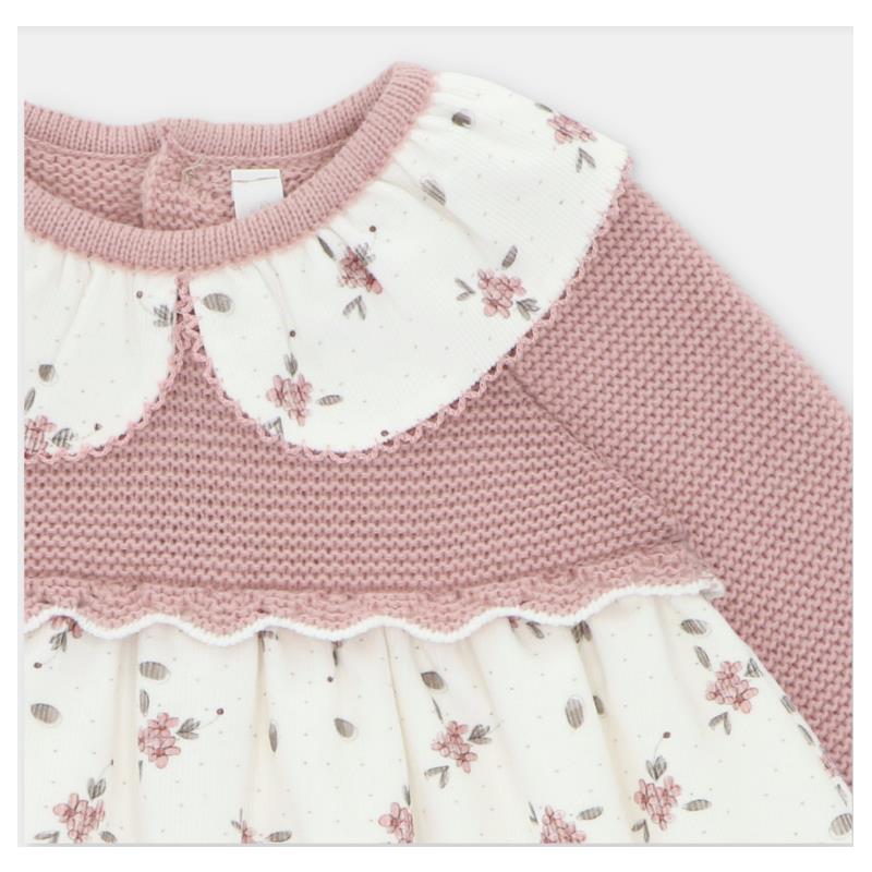 Martin Aranda - Baby Girl Draylon Knit/Woven Mix Dress Cardiff Dusty Rose Image 3