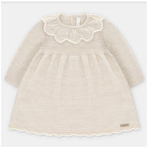 Martin Aranda - Baby Girl Draylon Knitted Dress Liverpool Beige Image 1