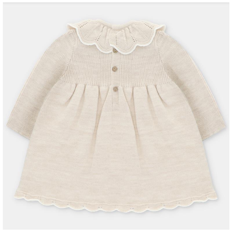 Martin Aranda - Baby Girl Draylon Knitted Dress Liverpool Beige Image 2