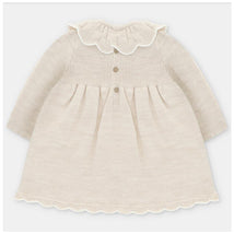Martin Aranda - Baby Girl Draylon Knitted Dress Liverpool Beige Image 2