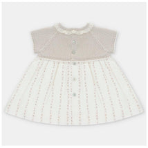 Martin Aranda Baby Girl Dress Knit & Woven Combo Quebec, Beige Mix Image 2