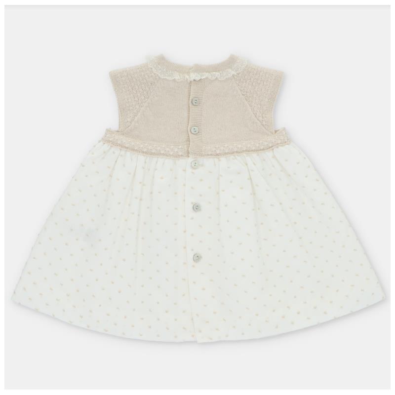 Martin Aranda - Baby Girl Dress Knit & Woven Fabric, Plumeti Volterra, Arena Image 2