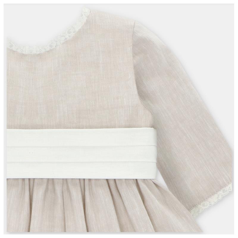 Martin Aranda Baby Girl Dress Quebec, Beige Image 3