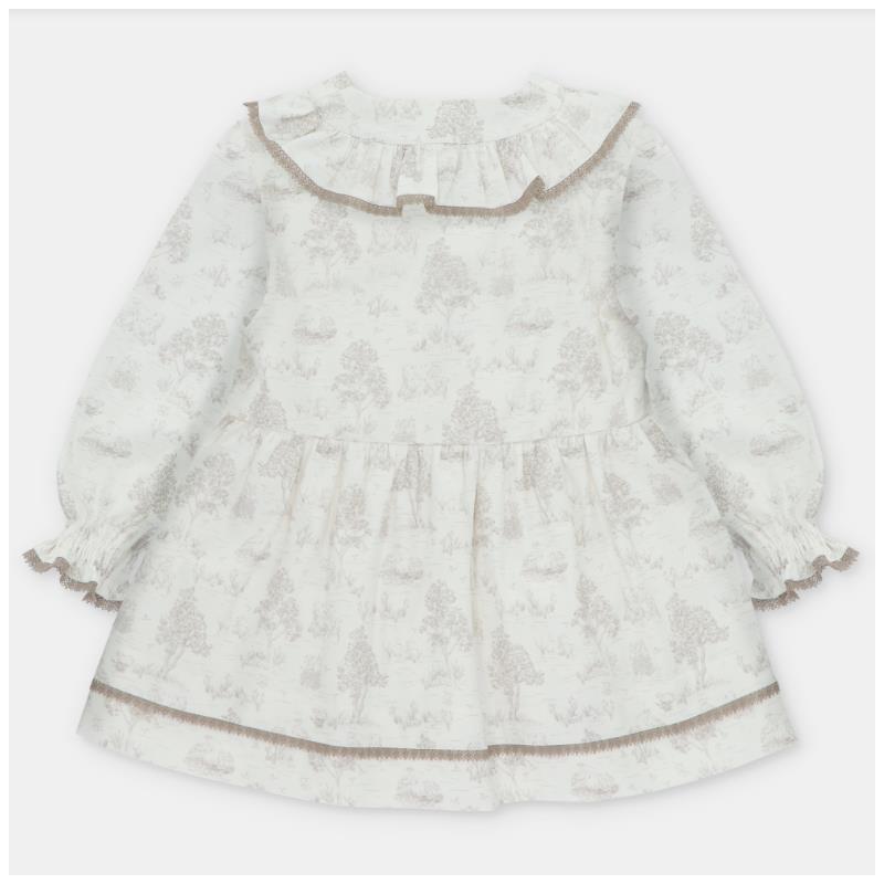 Martin Aranda - Baby Girl Dress Toile De Jouy Newport White & Beige Image 2