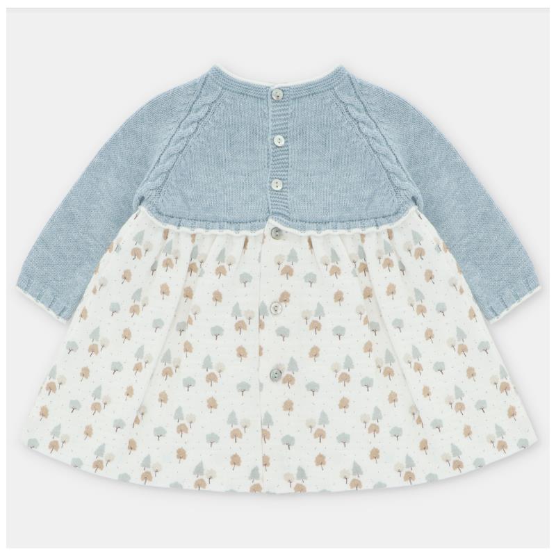 Martin Aranda - Baby Girl Knit/Woven Mix Dress Sheffield Blue Grey Image 2