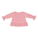 Martin Aranda - Baby Girl Long Cardigan Knit Marsala, Pink Image 1
