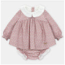 Martin Aranda - Baby Girl Printed Dress & Matching Bloomer Cardiff Pink Nude Image 1