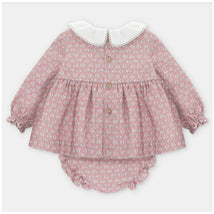Martin Aranda - Baby Girl Printed Dress & Matching Bloomer Cardiff Pink Nude Image 2