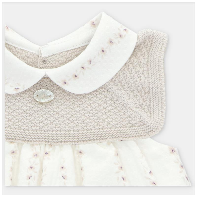 Martin Aranda Baby Girl Short Romper Knit Quebec, Beige Mix Image 3
