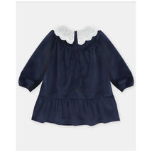Martin Aranda - Baby Girl Velvet Holiday Dress Dark Blue Image 2